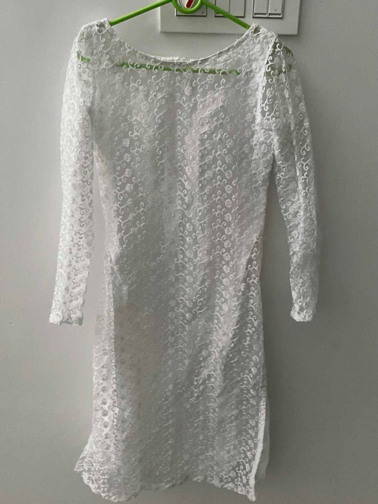 Elegant White Lace Kurta