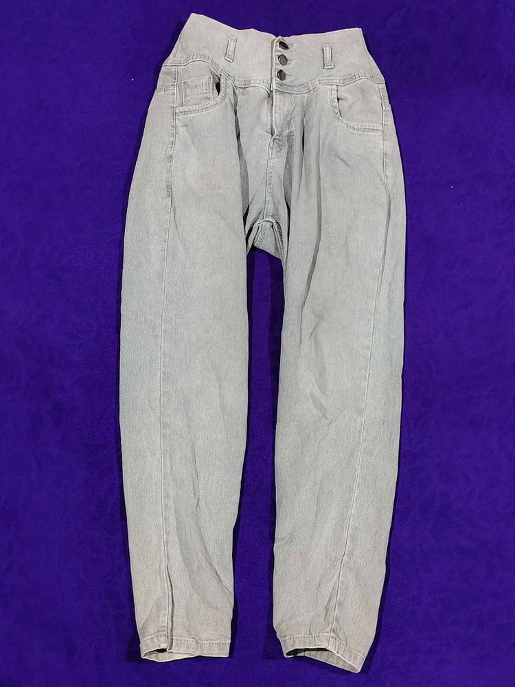High-Waisted Light Wash Jeans