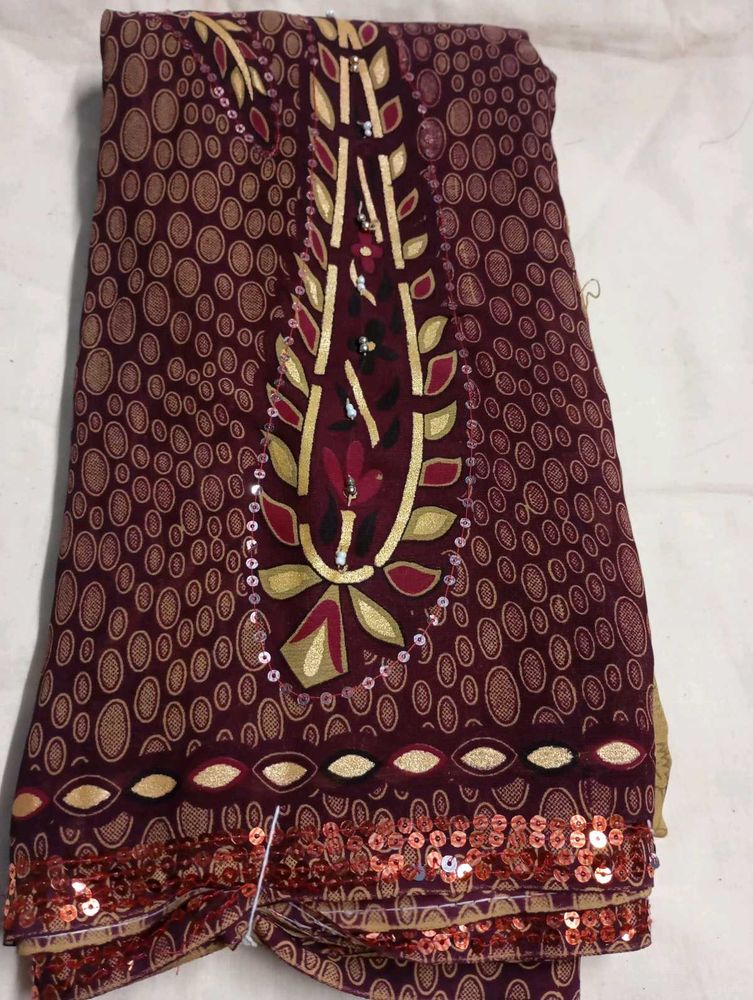 Stone Work Chiffon Saree