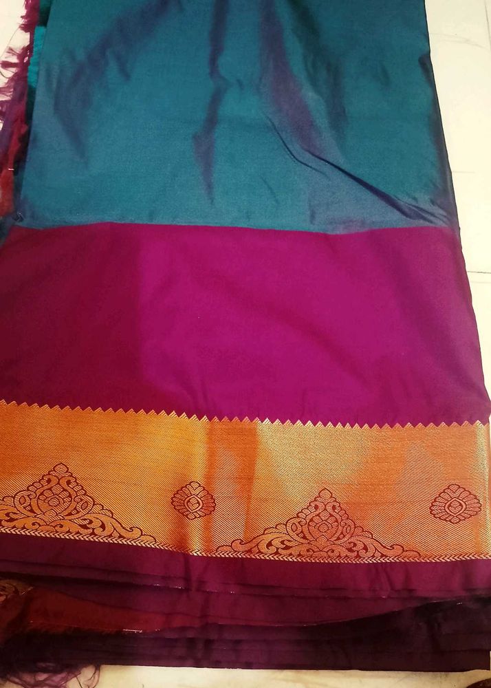 green Silk Saree clearance sale