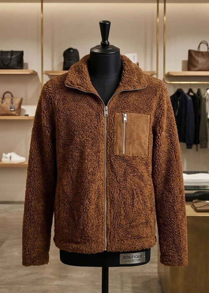 H&amp;M Brown Teddy Fleece Jacket