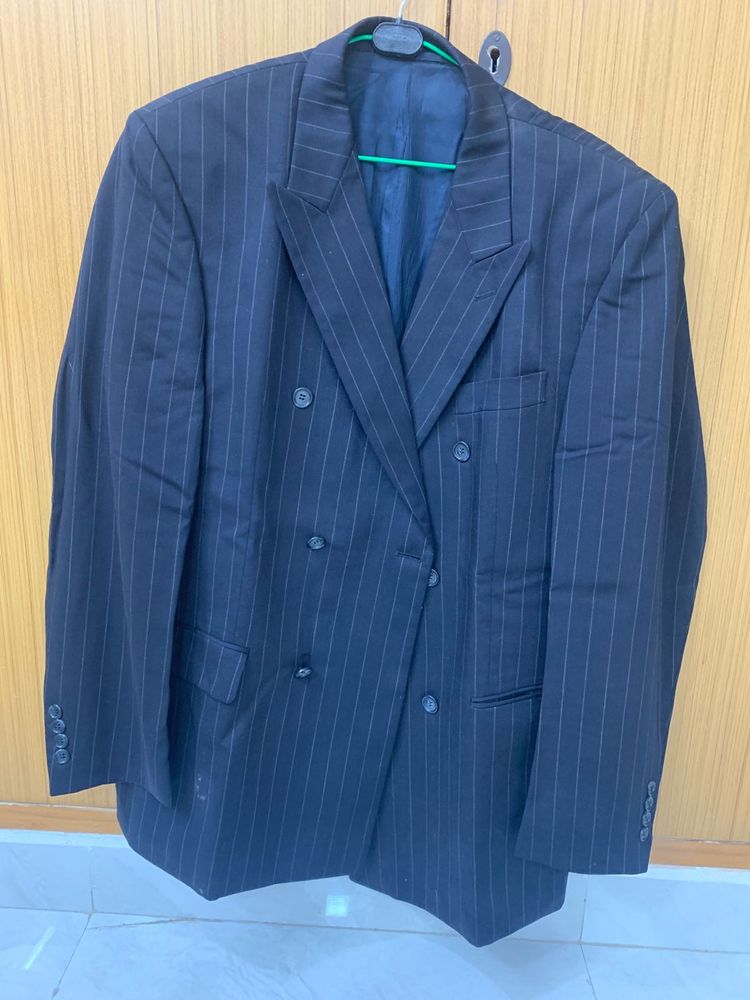 Pinstripe Double-Breasted Blazer