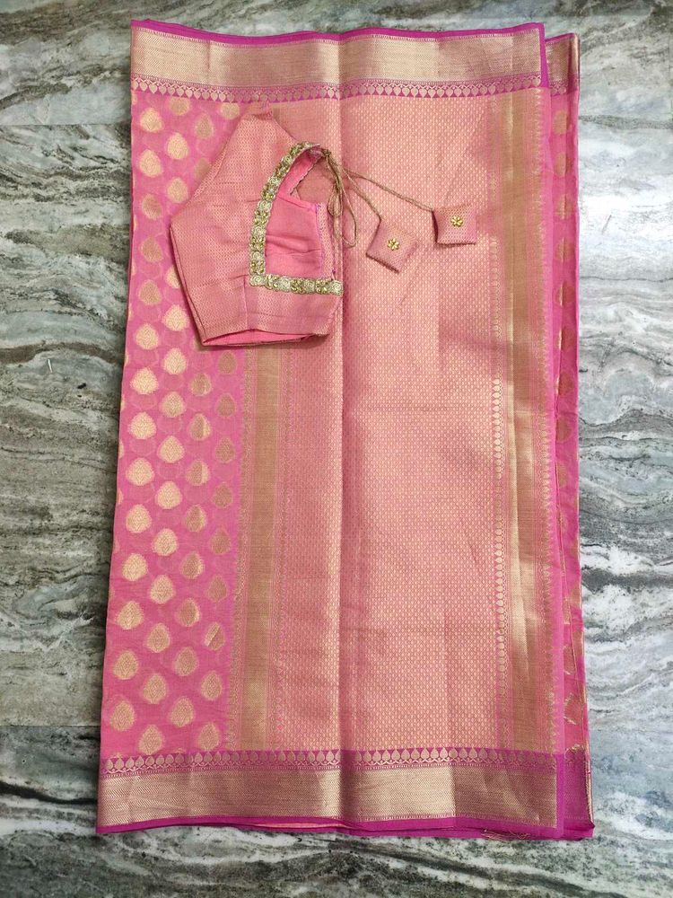 Cotton Silk Saree With Beautiful Blouse