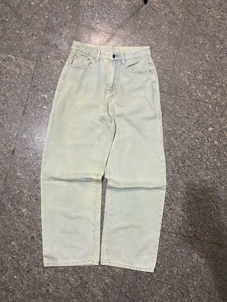 vintage washed wide leg baggy jeans
