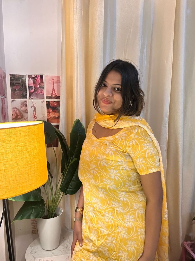 Yellow Floral Kurta Set