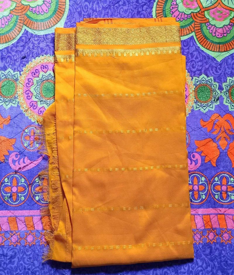 Golden Yellow Saree Fabric