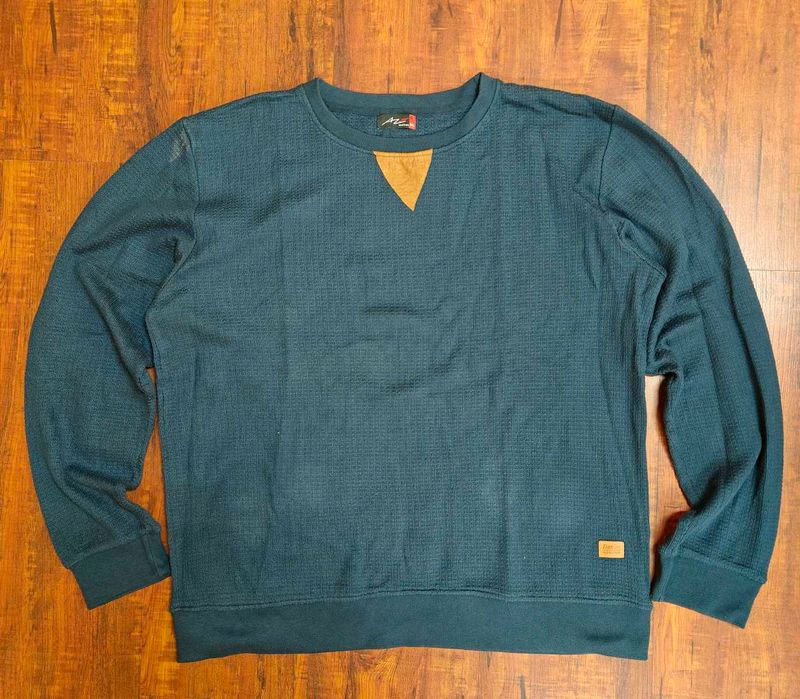 Men's Textured Teal Sweatshirt
