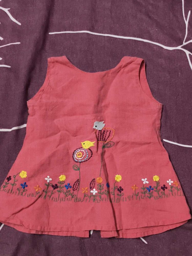 Cute Embroidered Baby Girl's Top