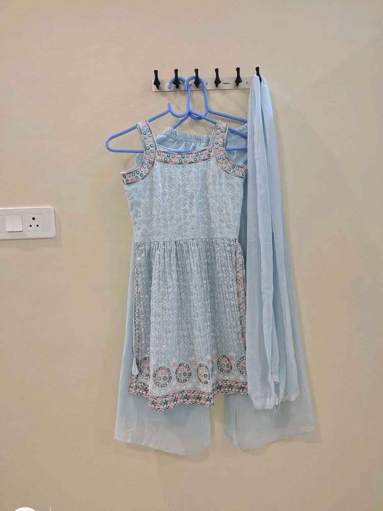 Beautiful Sky Blue Kurta Set with Dupatta