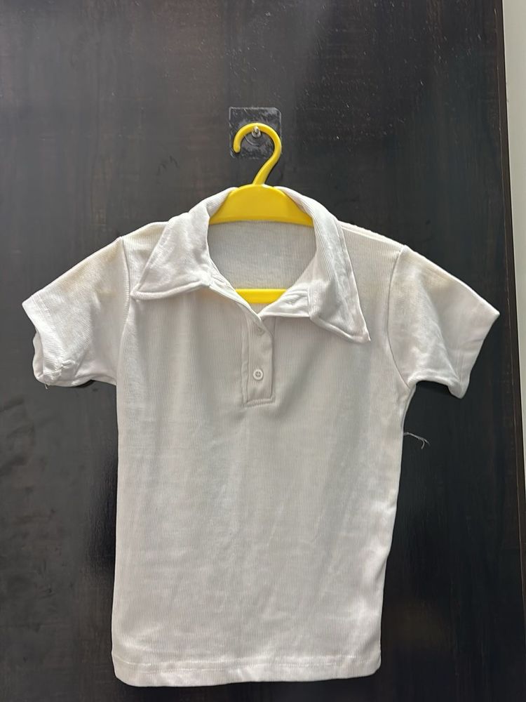 Cute White Polo Shirt