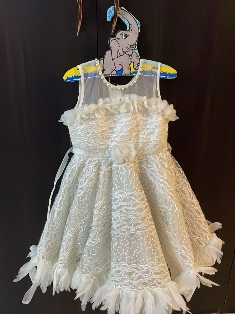 Beautiful White Lace Flower Girl Dress