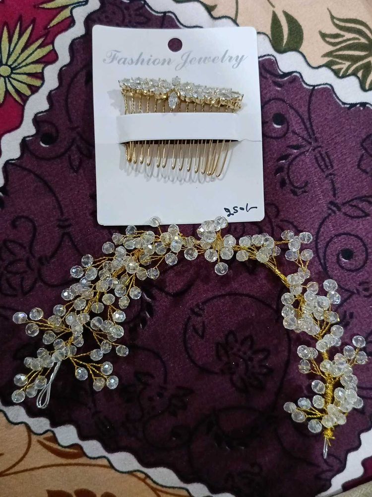 Elegant Bridal Hair Comb &amp; Headband Set
