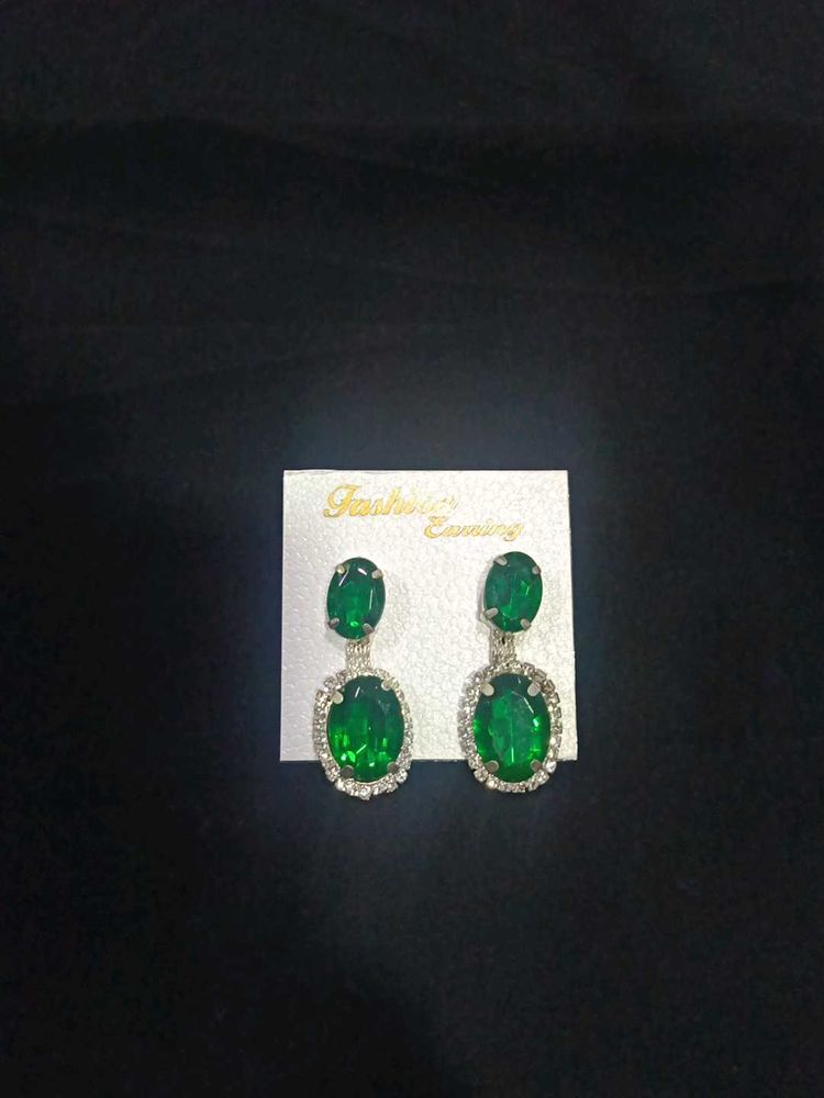 Green Diamond Earrings