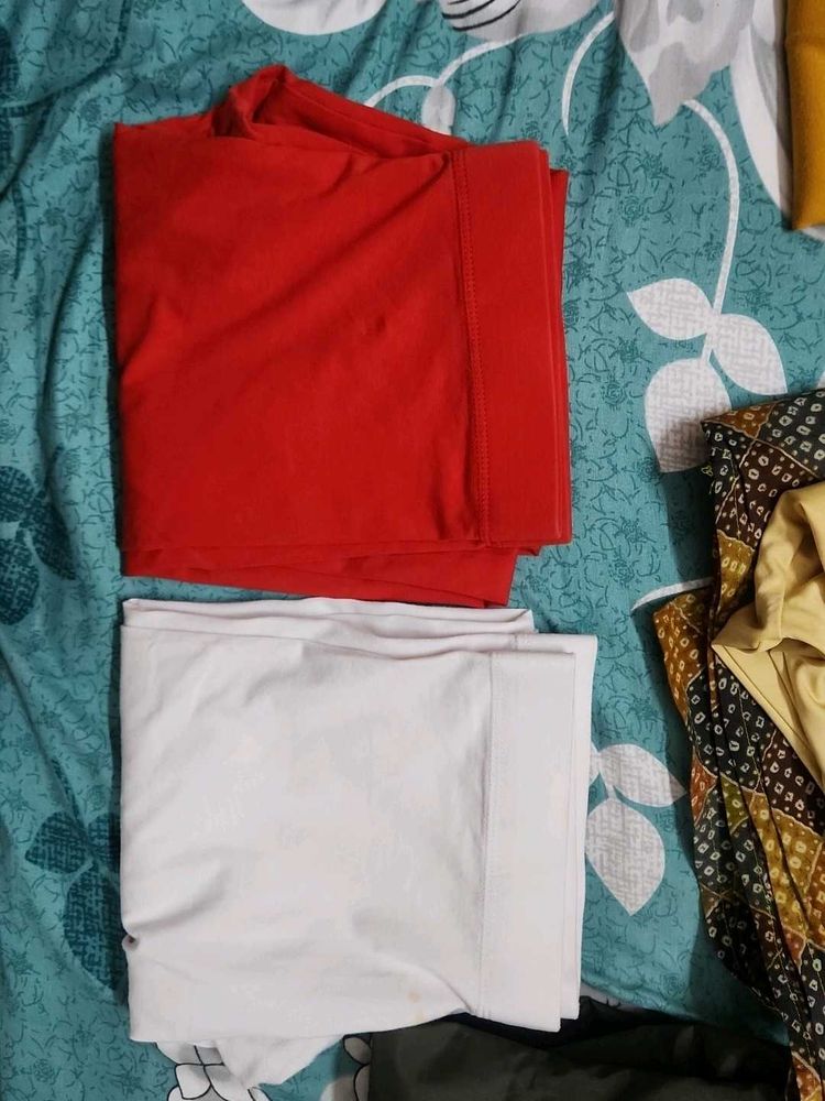 Red &amp; White Leggings Combo