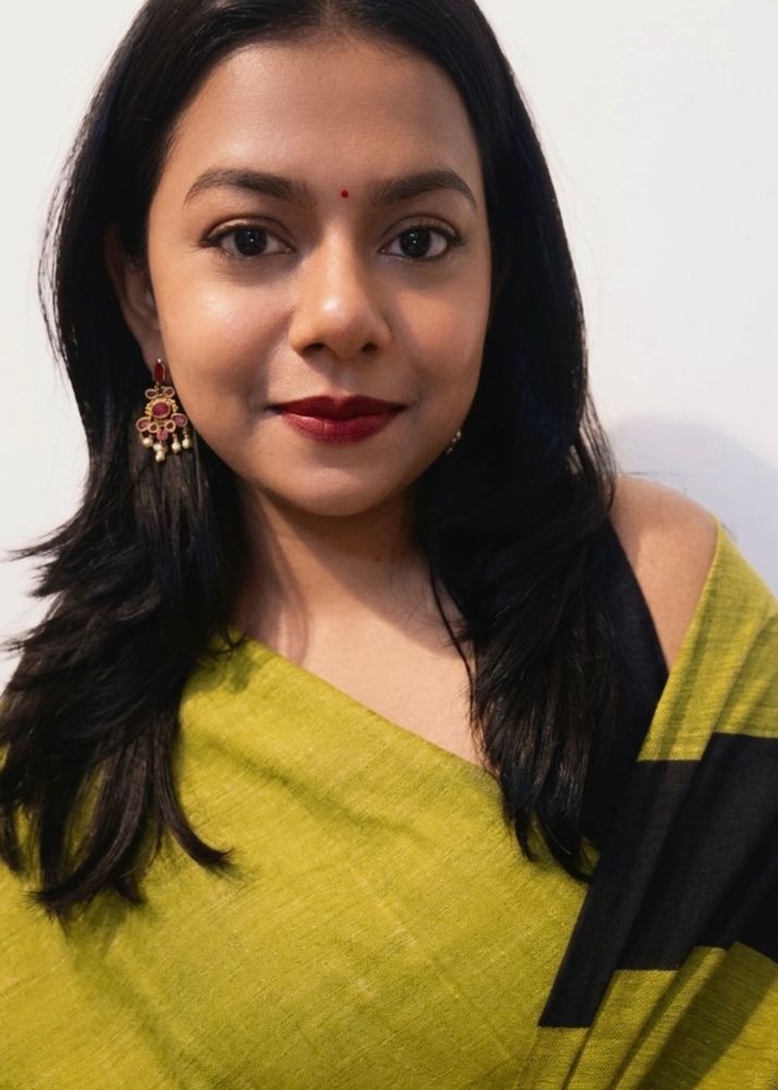 linen cotton parrot green Saree