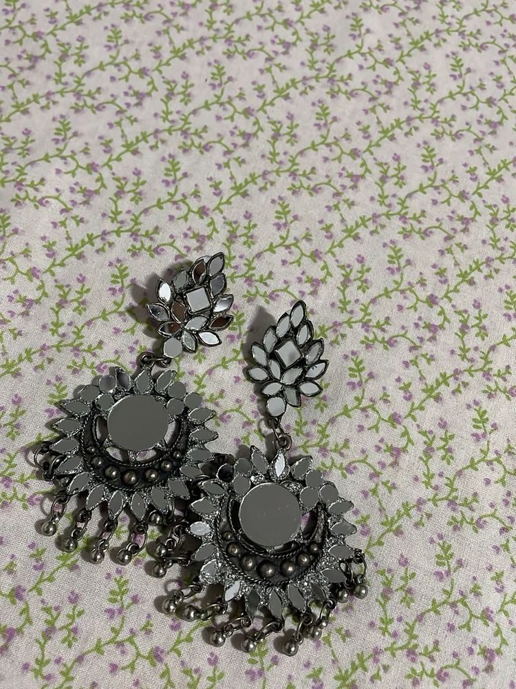 Bohemian Mirror Work Earrings