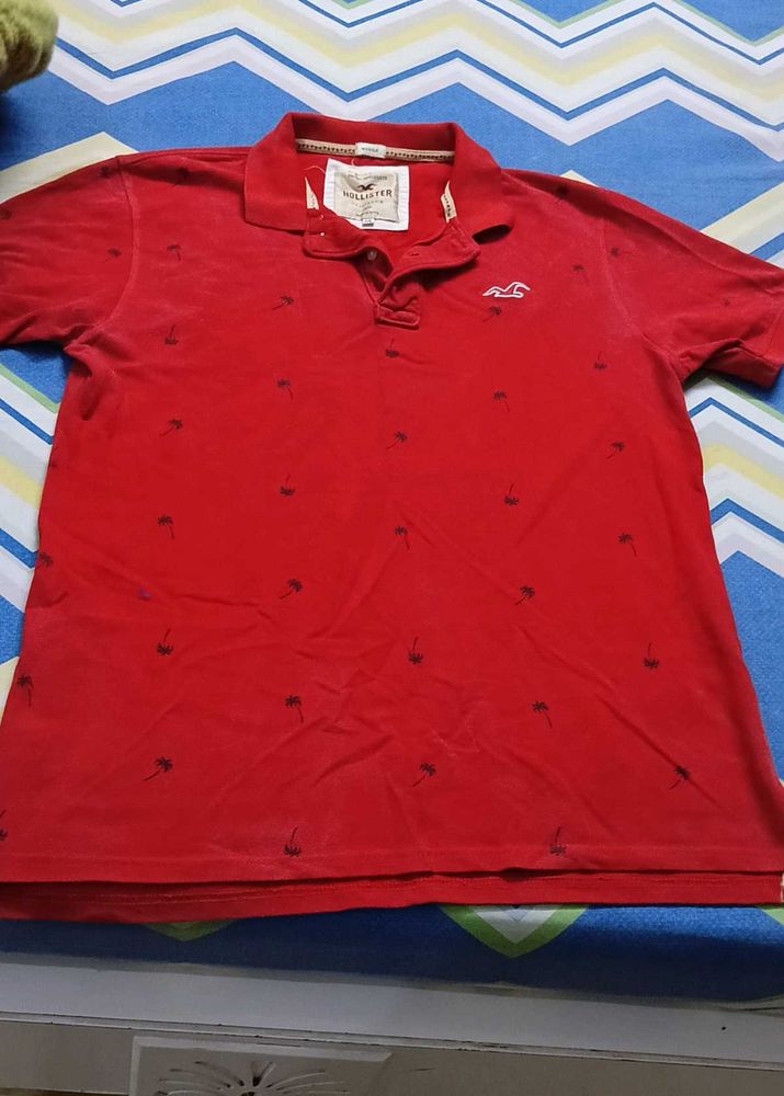 Red Hollister Polo Shirt (XXL)