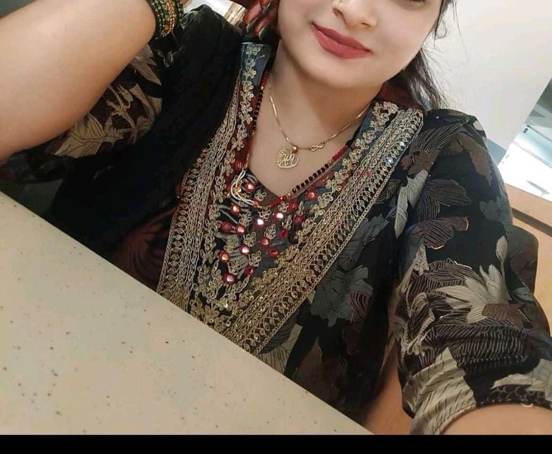 Black Multicolour Kurtaset