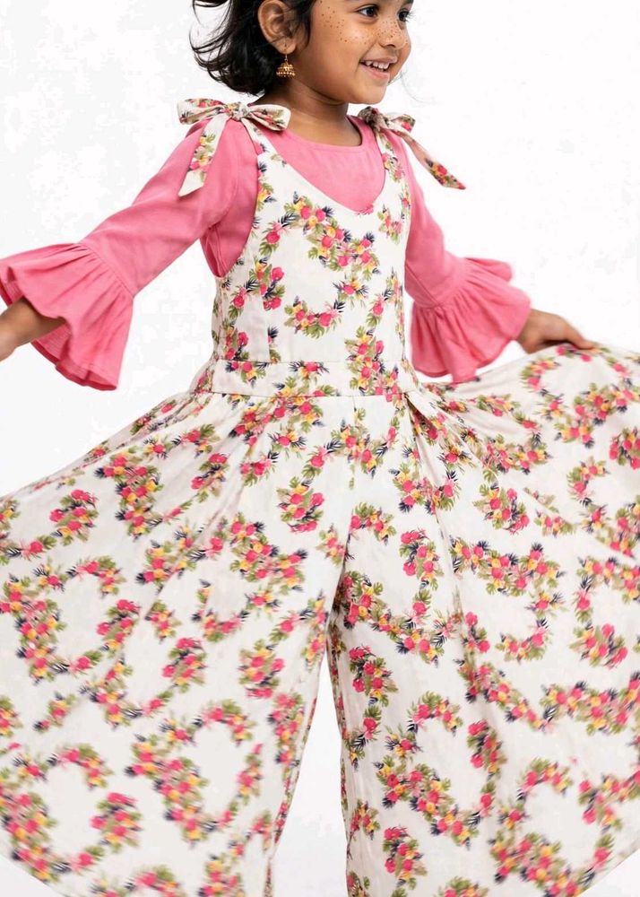 Floral Jumpsuit with Pink Top