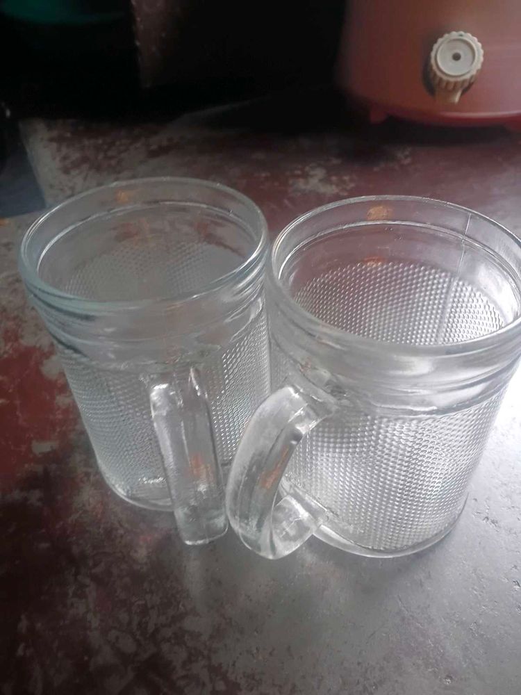Combo 2 Glass Mug With Handle