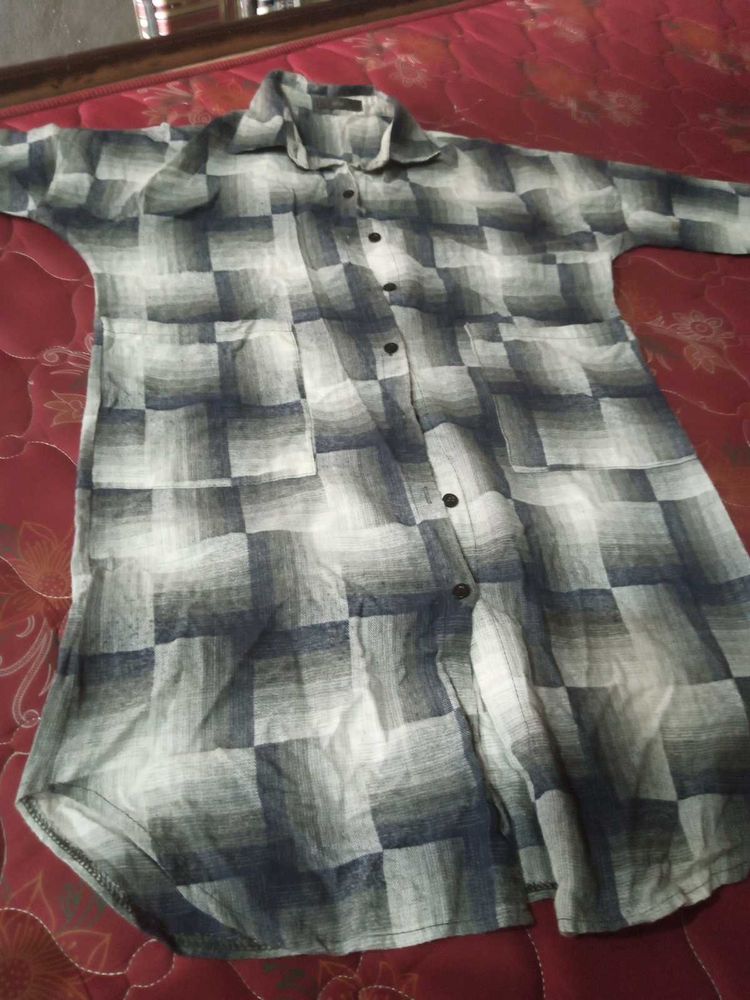 Patterned Button-Down Shirt