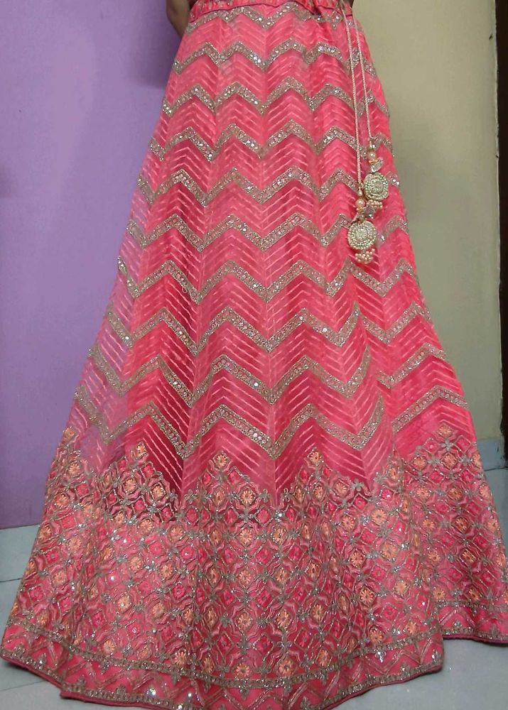 Pink Embroidered Lehenga