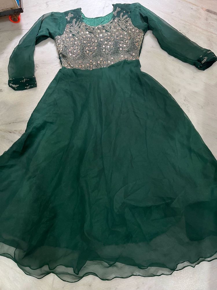 Beautiful green anarkali frock