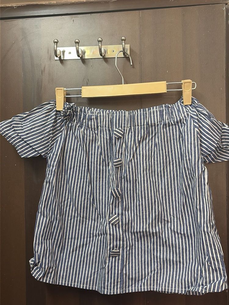 Stylish Striped Off-Shoulder Top