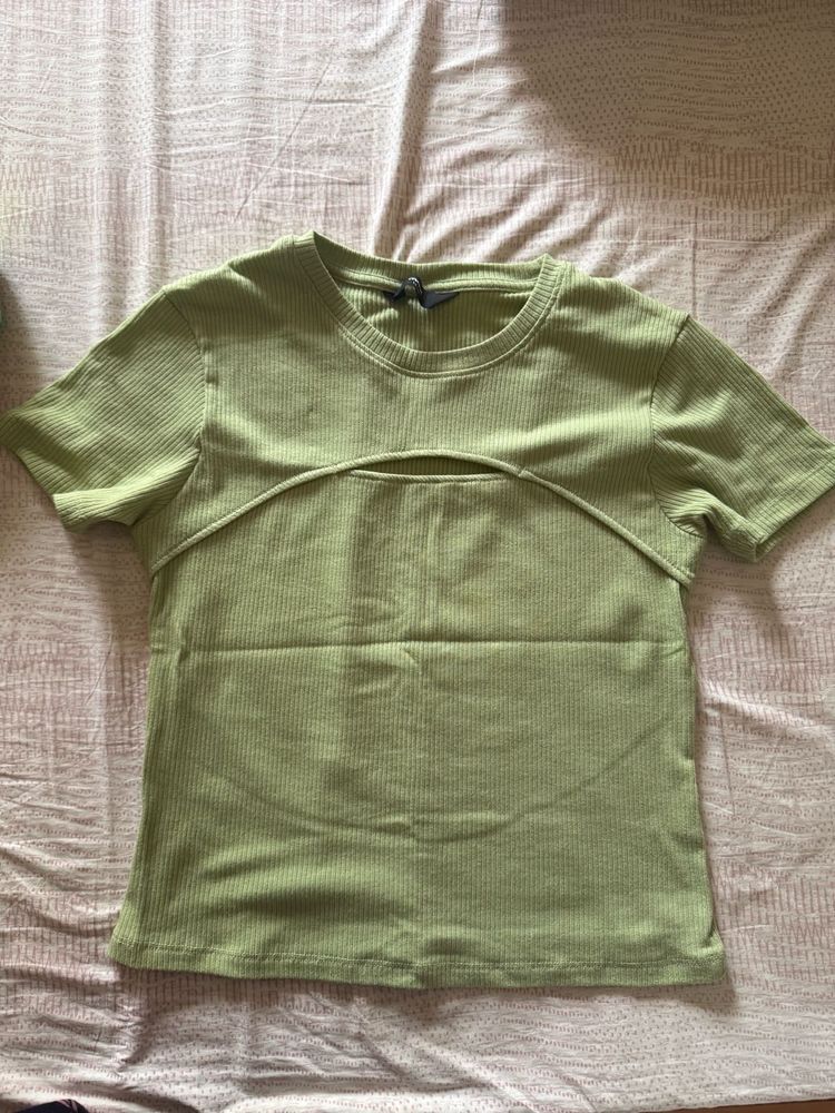 Cute Green Cut-Out Top
