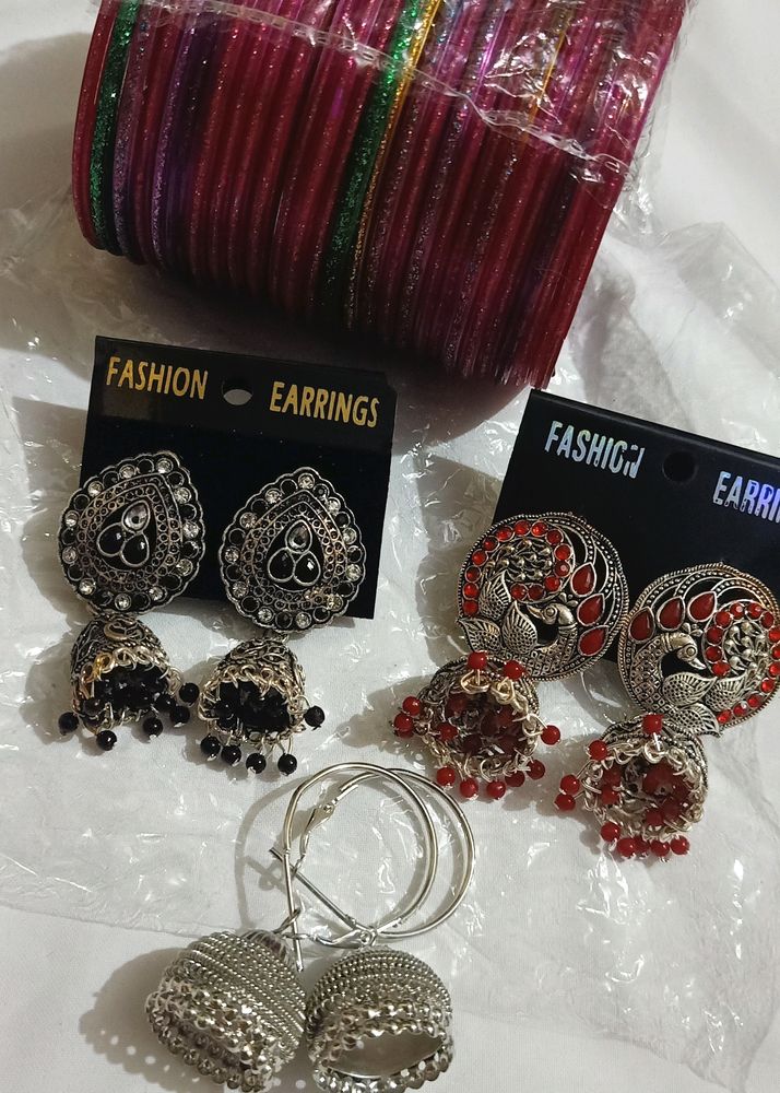 Combo Jhumki Or Bangles