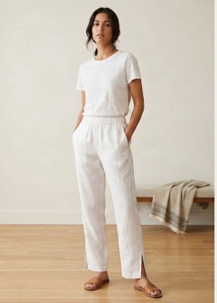 Women's White Straight Leg Pants