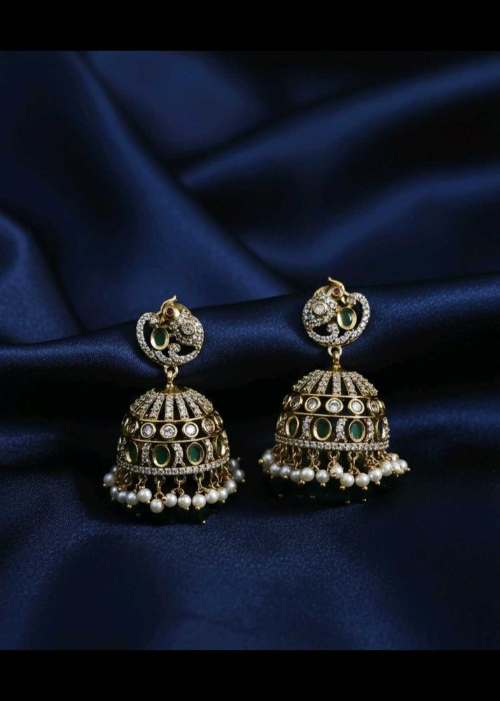 Stunning Jhumka Earrings with Pearls