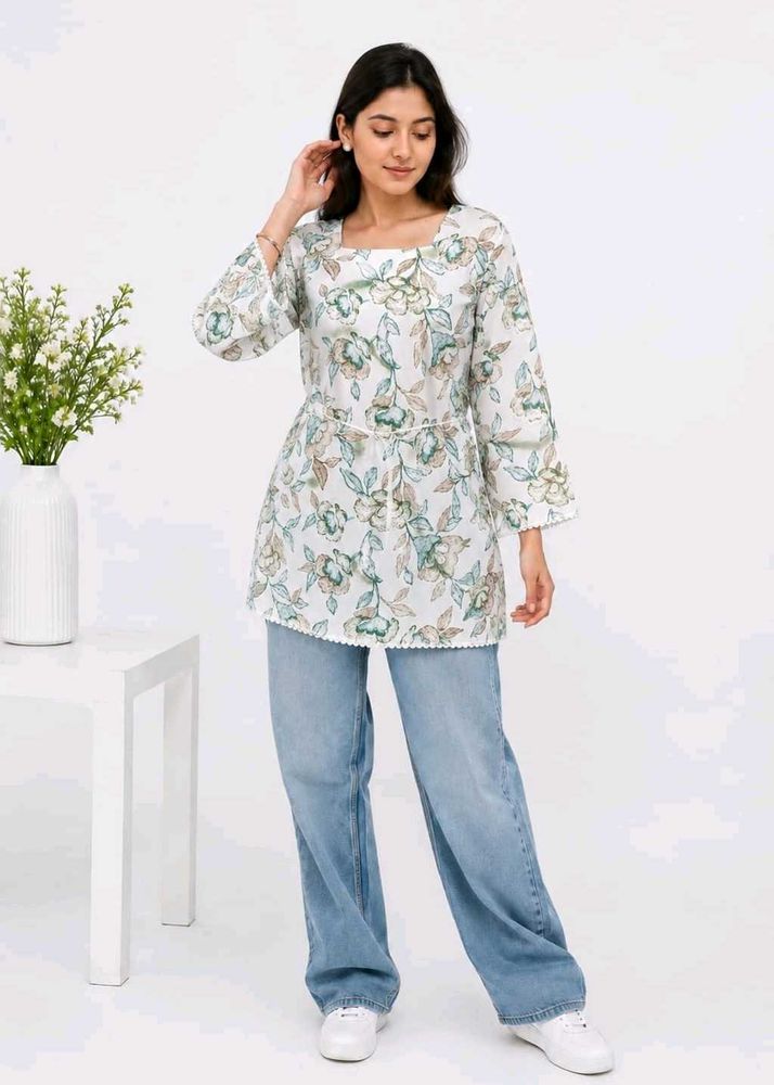 Floral Print Kurta Top