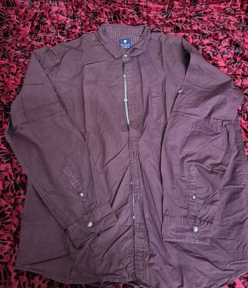 PLUS SIZE Men's Brown formal Shirt