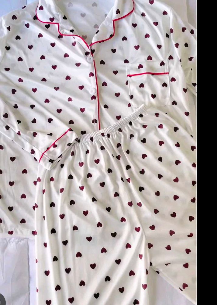 Heart Print Pajama Set