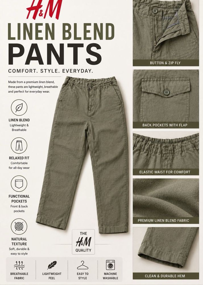 H&amp;M Linen Blend Pants