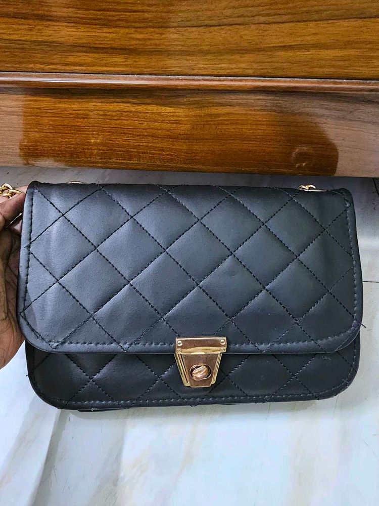 Chic Quilted Black Clutch Bag