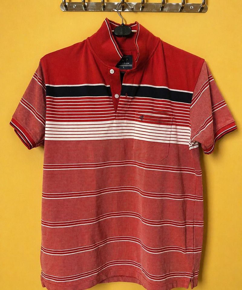 Men's Striped Polo T-Shirt