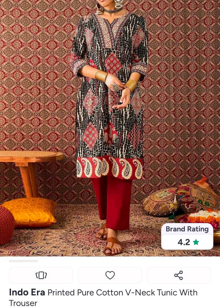 Navratri Indo Era Cotton Printed Kurta set