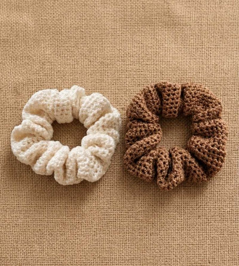 handmade chrochet scrunchie combo