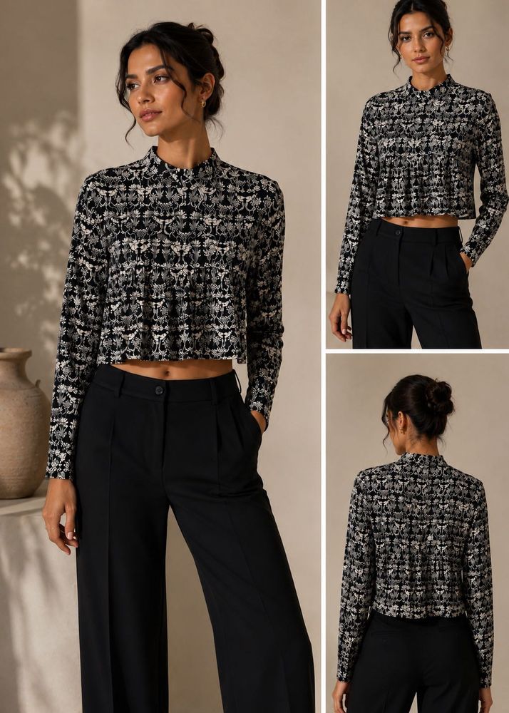 Black And White Formal Top