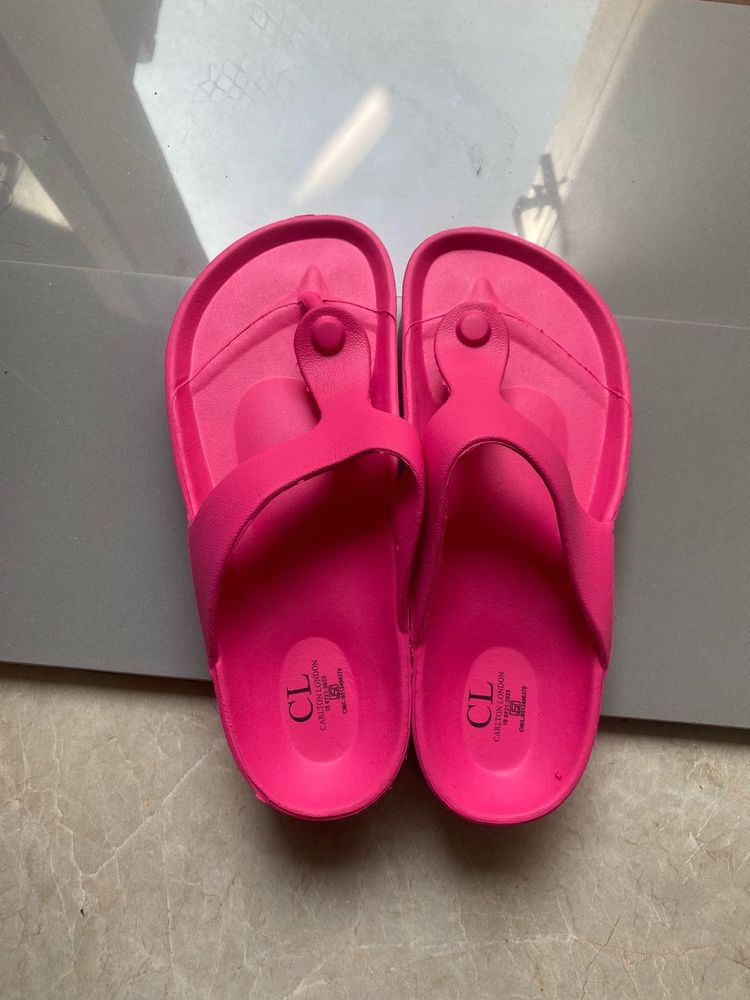 Bright Pink Flip Flops
