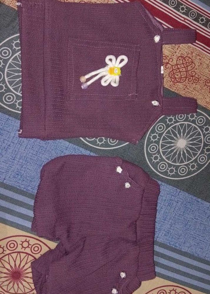 Cute Purple Baby Dress &amp; Shorts Set