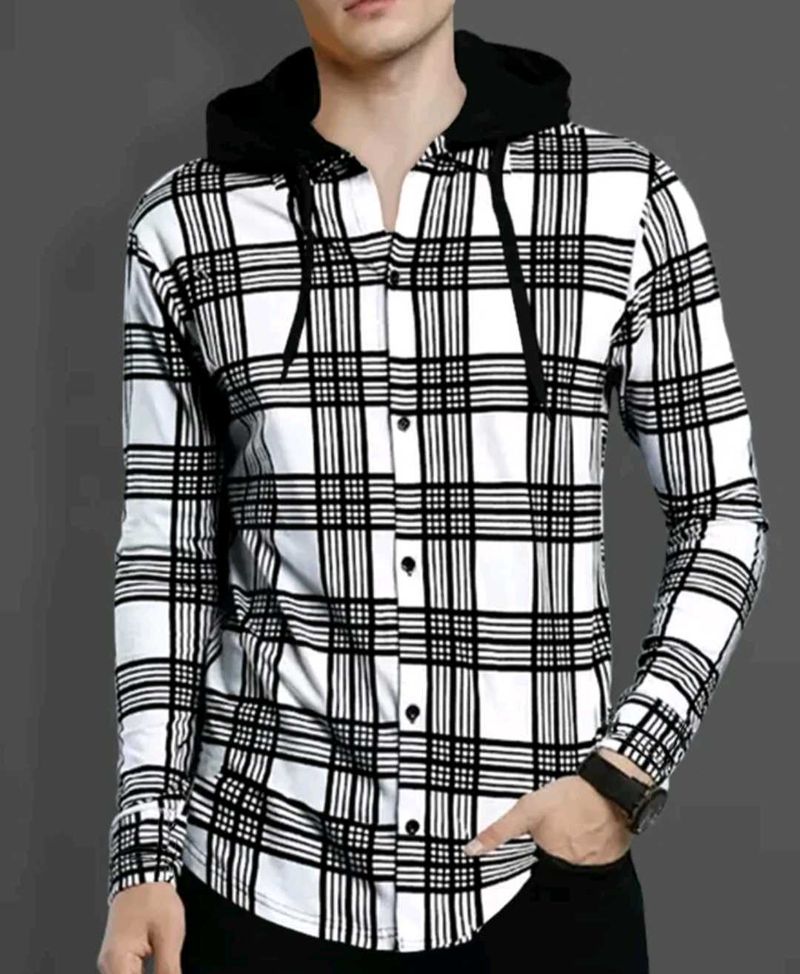 Hooded Plaid T-Shirt