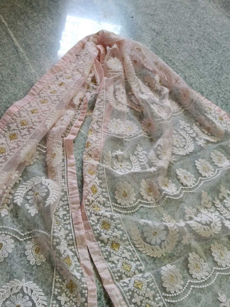 Elegant Embroidered Net Dupatta