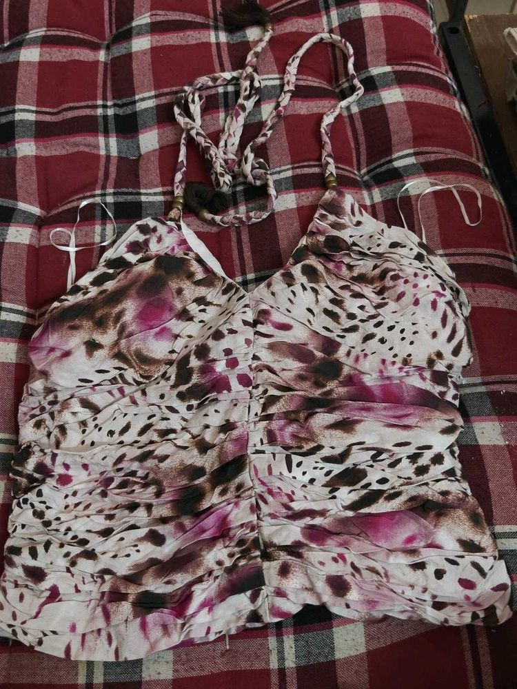 Stylish Ruched Halter Top