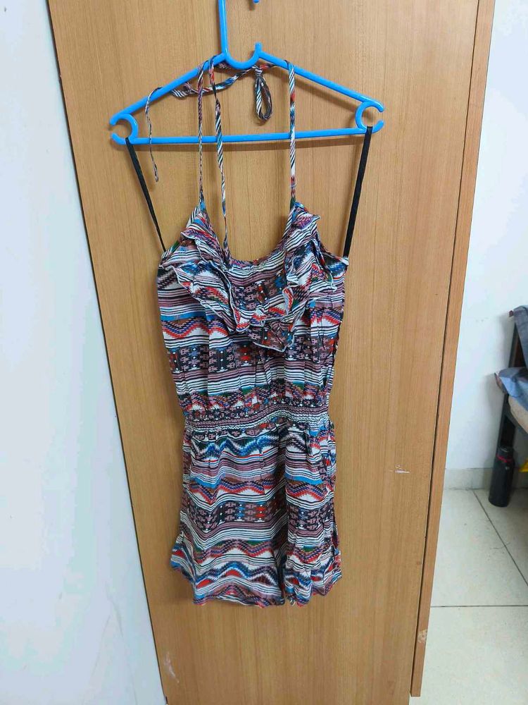 Boho Print Halter Neck Romper
