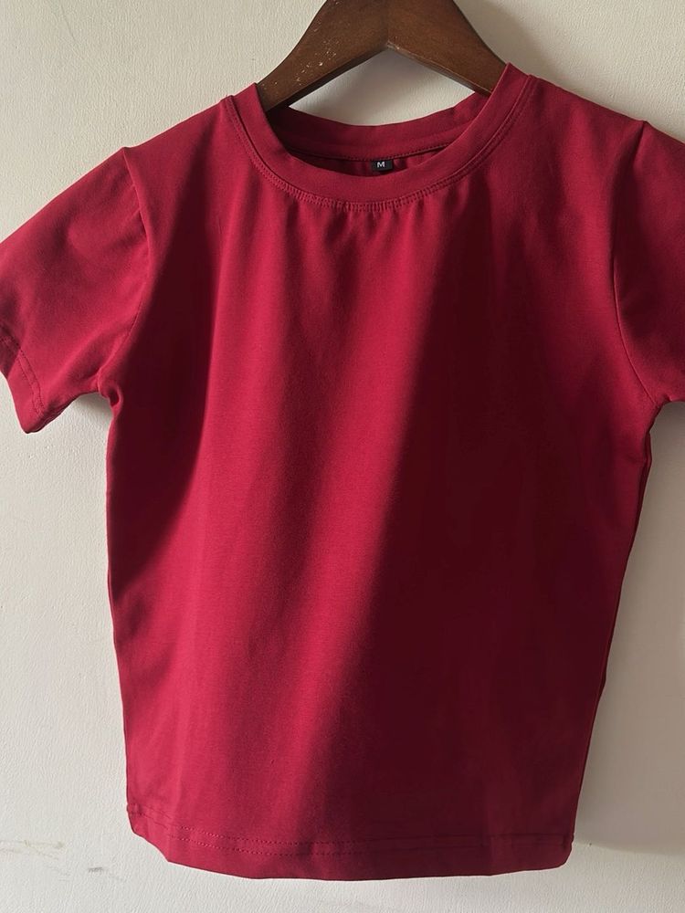 Plain Y2K Red T-Shirt