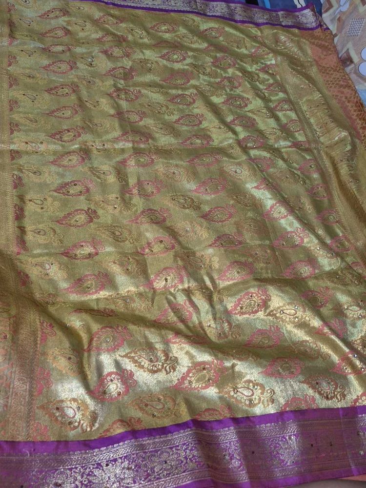 Elegant Golden Saree