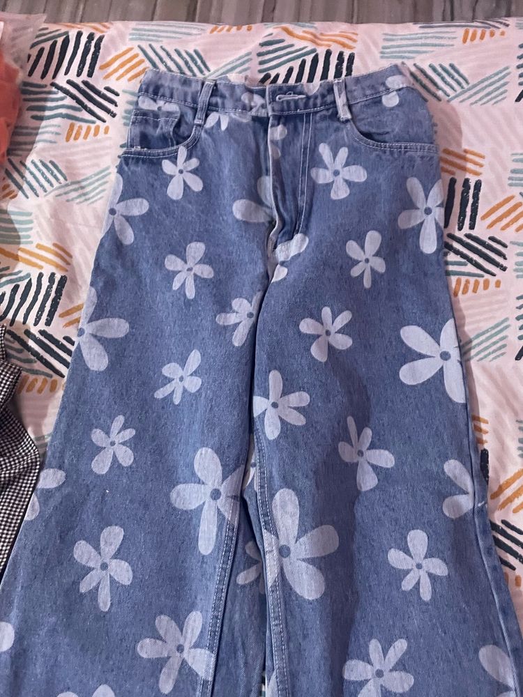 Floral Wide Leg Jeans
